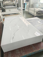 Paneles de Pared de PVC WPC Resistentes al Fuego, Impermeables, con Protección UV, Efecto Mármol, Fáciles de Instalar, para Decoración Interior Moderna de Escaleras y Baños
