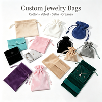 Pochette à bijoux en velours de luxe avec logo personnalisé, écologique, avec cordon de serrage, sac cadeau pour bagues, boucles d'oreilles, montres, pierres précieuses et lunettes