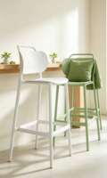 Chaise de bar moderne de luxe en plastique PP, écologique, durable, légère, idéale pour les restaurants, les bars à domicile, les bureaux et les salles à manger
