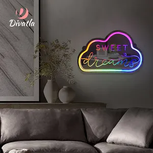 Divatla Custom personal isierte Cloud Neons piegel Benutzer definierte personal isierte Hochzeit Schlafzimmer Dekor mit Led Neonröhren