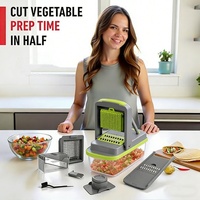 Mandoline manuelle multifonctionnelle, hachoir à légumes avec récipient de rangement pour la préparation des aliments en cuisine