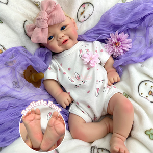 Poupée Reborn en silicone de qualité artistique Vivian de 17 pouces avec des yeux étincelants, certifiée au toucher doux, pour les artistes et les créateurs de Reborn professionnels - Product Image 1