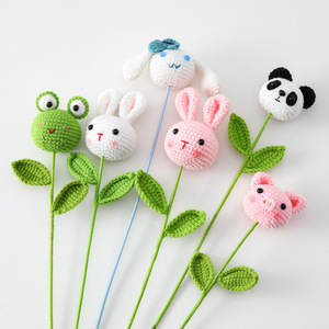 Décoration d'intérieur en gros : Lapin au crochet fait main, fleur artificielle tricotée en vrac, cadeau - Product Image 4