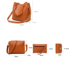 Couleur Café <span class=keywords><strong>marron</strong></span> Personnalisé En Gros Femmes Dames Filles Véritable Vache En <span class=keywords><strong>Cuir</strong></span> <span class=keywords><strong>Sac</strong></span> À <span class=keywords><strong>Main</strong></span> 4 Pièces/ensemble Sacs À Bandoulière - Product Image 4