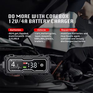 <span class=keywords><strong>Cargador</strong></span> de Batería Inteligente para Todo Tipo de Vehículos, 12V 4A, <span class=keywords><strong>Cargador</strong></span> y Mantenedor de Batería Automático para Automóviles, Camiones, ATV, UTV, Barcos, Embarcaciones Marinas, RV, Campers - Product Image 4