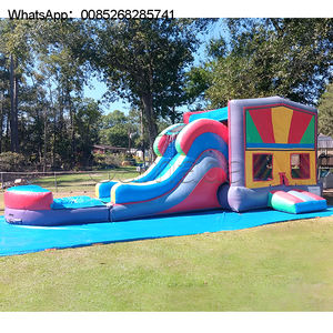 Château gonflable géant avec souffleur intégré, matériau PVC, garantie de 2 ans, parcours d'obstacles pour un jeu excitant - Product Image 1