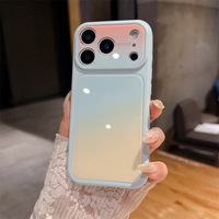 Coque rigide antichoc pour 17 Pro Max, effet peau dégradé, avec grande fenêtre de visualisation, en PC, finition mate