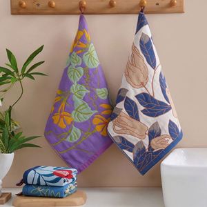 Toalla de mano de gasa de algodón de 4 capas con jacquard, absorbente, para cocina, rostro, alimentos, bebidas, hostelería y limpieza. - Product Image 2