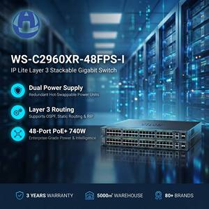 Commutateur réseau administrable d'entreprise Catalyst WS-C2960XR-48FPS-I 48 ports Gigabit PoE+ 740W L3 IP Lite double alimentation PoE - Product Image 1