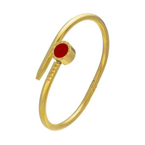 Pulsera de Mujer de Acero Inoxidable Chapada en Oro con Cristales de Estrás, Estilo Punk, Joyería de Aniversario Más Vendida - Product Image 3