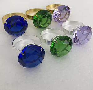 MH-CJ060 Servietten ring Kristallglas Dekoration mit Silber oder Gold Metall Diamant Servietten ring Hochzeit - Product Image 1