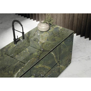 Populaire Verde Perse Fritté Pierre Dalle Salle De Bains Vanité Table Top Cuisine Île Décor Vert Artificielle Fritté Pierre - Product Image 1