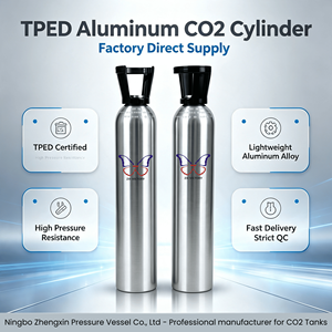 Cilindro de CO2 de Aluminio ZX <span class=keywords><strong>Fabrik</strong></span> TPED AA6061, 0.6L 2L 4L, Cilindro de Gas CGA320 Recargable, Tanque para Bebidas Gaseosas, Venta al Por Mayor OEM - Product Image 2