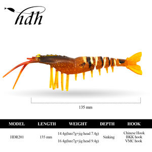 เหยื่อล่อสำหรับตกปลาแบบมีที่จับ,เหยื่อกุ้งเทียมเหยื่อปลาปลอมมีตัวช่วยในการต่อเข้าด้วยกัน - Product Image 2