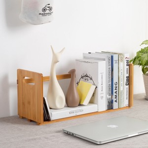 Étagère à livres en bambou, bibliothèque de bureau pour étudiants, mini bibliothèque extensible, étagère de rangement, organisateur de fournitures de bureau - Product Image 1