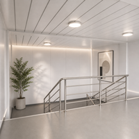 Contenedor Apilable de 20 Pies con Paredes de Cristal, Casa Prefabricada Móvil, Panel Sándwich Transpirable, Oficina Moderna, Dormitorio