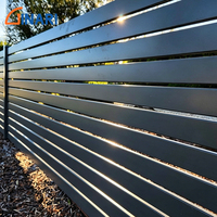 Clôture en aluminium à lattes espacées, peinte en poudre, pour la délimitation des jardins de villas à usage résidentiel