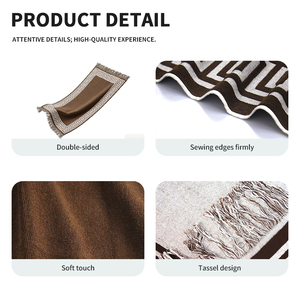Groot modern luxe jacquard strandlaken van 100% katoen, ademend, met kwastjes, tropisch garenverfd, gratis designkwaliteit. - Product Image 3