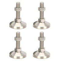 Échantillon personnalisé Pieds de nivellement en acier inoxydable M10 M12 M16 M20 Support de nivellement de machine Tampons en caoutchouc Niveleur de jambe de meuble