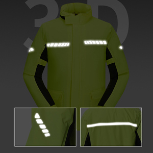 High Quality Reusable <strong>Nylon</strong> <strong>Raincoat</strong> for Men Waterproof Adult Motorcycle Suit with Reflective Accents for Riding - Product Image 3