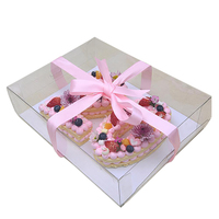 Boîte d'emballage de gâteau transparente de luxe personnalisée, boîte à gâteau numérique, boîte d'emballage alimentaire carrée en PET, boîte cadeau