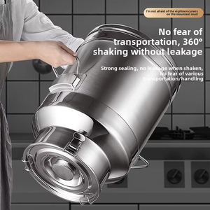 DF22 28L Stainless Steel Milk Bucket Insulated Food Grade Storage <b>Container</b> with Seal Lid and Side Handles - Product Image 2