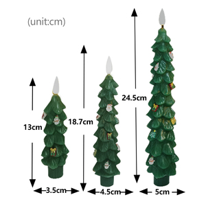 Bougies LED blanches réalistes vert sauge, longues et coniques, en cire de paraffine, écologiques, pour la décoration intérieure, Noël et les fêtes - Product Image 3