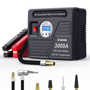 Hot Selling 3000A Jump Starter Power Pack Car Battery Booster Wireless Charging Car Jump Starters With Air Compressor 12V