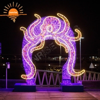 Éclairage LED décoratif tunnel vague océanique, allée extérieure étoile de mer pour Noël, affichage festif pour place commerciale, grand projet