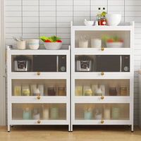 Étagère de rangement de cuisine grande capacité, multifonctionnelle, pour bols, plats, casseroles, avec porte transparente