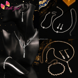 BELLEWORLD 2025 diseño de moda joyería nupcial única 3 piezas conjunto joya piedra boda collar <span class=keywords><strong>pendientes</strong></span> <span class=keywords><strong>y</strong></span> pulseras <span class=keywords><strong>para</strong></span> fiesta - Product Image 1