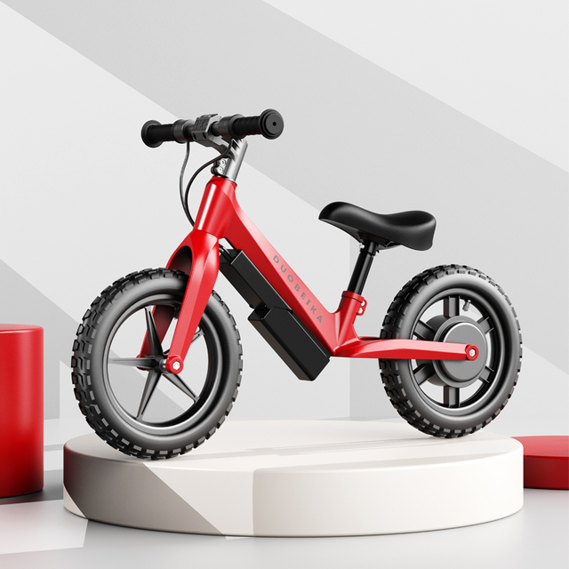 Factory Wholesale 12 Inch Kids Electric Balance Bike 24V100W Brushless Motor 2.6Ah 60KG Load