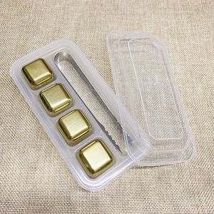 Vente en gros de glaçons carrés en acier inoxydable et pierre de glace dorée réutilisable avec service personnalisé Accessoires de vaisselle - Product Image 3