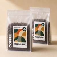 Sachets de café personnalisés avec logo imprimé en gravure, recyclables, mats, transparents, en PE/PA/Nylon/PET, de qualité alimentaire, à fond carré, avec fermeture éclair et valve de dégazage