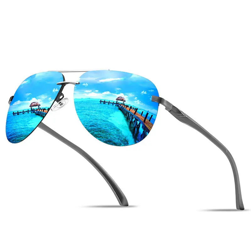 Gafas de sol polarizadas de alta calidad para hombre, lentes de sol deportivas sin montura con logotipo personalizado para viajes, pesca y conducción, novedad
