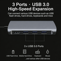 En Stock: Hub USB C 8 en 1 con Carcasa para NVME SSD, HDMI 4K, 100W PD, Adaptador Multipuerto SD TF para Estación de Acoplamiento de Laptop