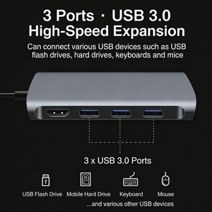 En Stock: Hub USB <span class=keywords><strong>C</strong></span> 8 en 1 con Carcasa para NVME SSD, <span class=keywords><strong>HDMI</strong></span> 4K, 100W PD, <span class=keywords><strong>Adaptador</strong></span> Multipuerto SD TF para Estación de Acoplamiento de Laptop - Product Image 2