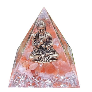 รูปปั้นพระพุทธรูปคริสตัลพีระมิดเรซิ่นอีพ็อกซี่ตกแต่งบ้านของขวัญเครื่องประดับตั้งโต๊ะ - Product Image 5