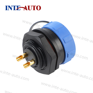 Serie SP21 Conectores impermeables IP68 de <span class=keywords><strong>2</strong></span> pines con contactos de latón Enchufe de soldadura de alimentación de <span class=keywords><strong>audio</strong></span> y video circular Enchufe corto - Product Image 5