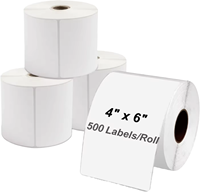Kertas Label Thermal Gulungan 100x100mm Lembaran-Tahan Air Stiker Barcode Perekat Diri Label Harga Promosi Supermarket Inti 1.5