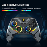 RGB ışık ve salon joystick ile EasySMX X15 PC denetleyici salonu tetikleyiciler, 2.4GHz kablosuz/mavi diş/kablolu gamepad