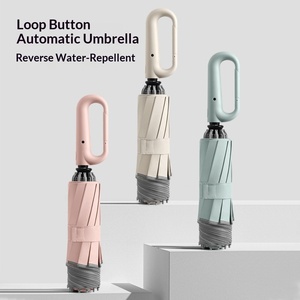 280T High Density Reverse Loop <b>Umbrella</b> <b>Automatic</b> Portable Reinforced Men's Business Printing Factory Spot Wholesale - Product Image 5