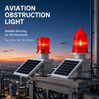 LED Rojo de 15W 1000cd IP65 con Fotocélula para Torres de Transmisión, Luces de Obstrucción de Aviación WON-SOLAR-122