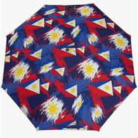 Parapluie pliant entièrement automatique de haute qualité, série drapeaux à thème campagnard, au design robuste et épaissi, Philippines