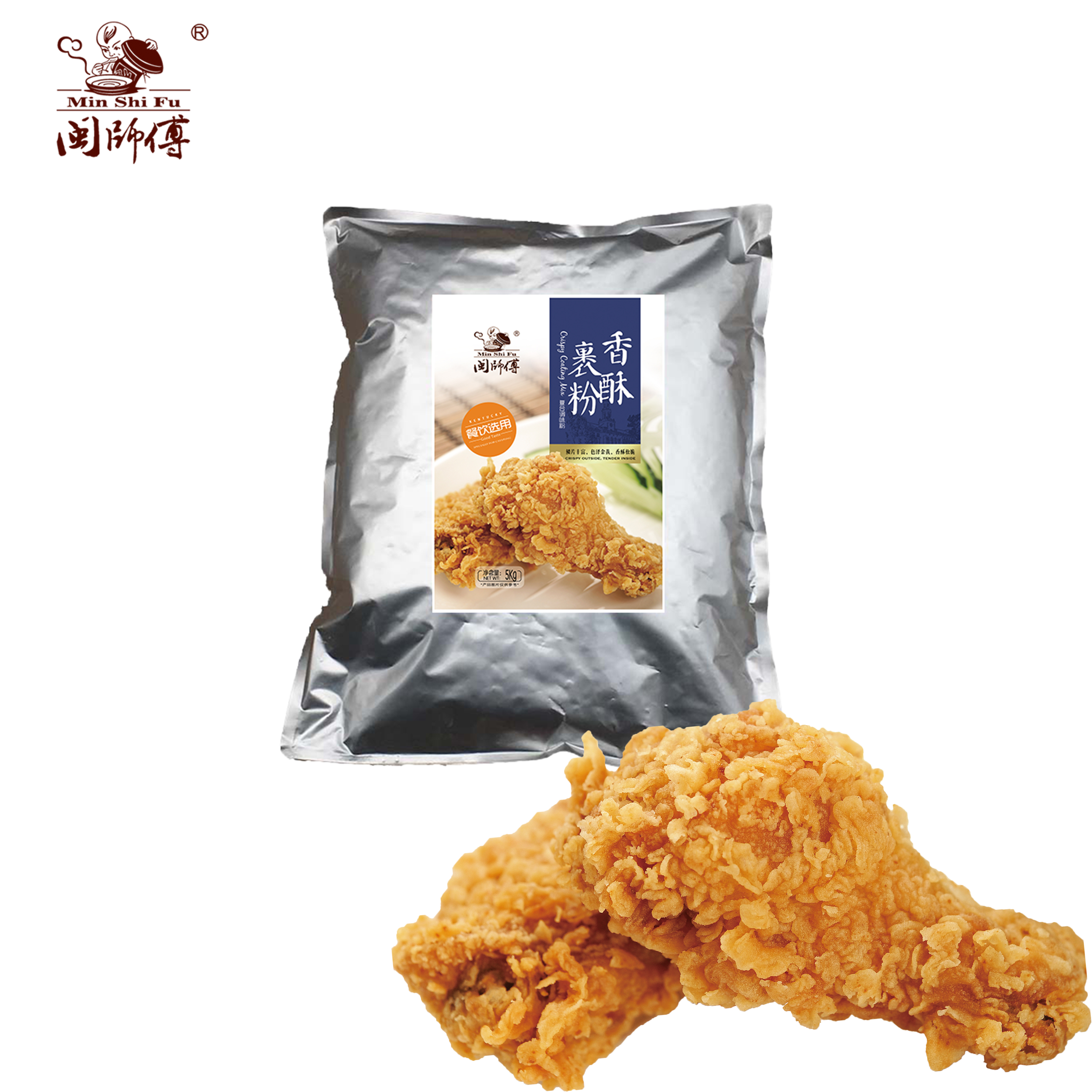 Бренд Min Shi Fu, мука для жарки курицы, смесь, мука Кентукки 5 кг x 4 пакета
