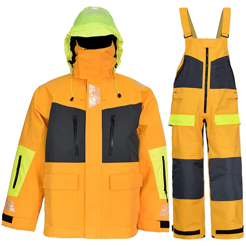 Jacket bib pants for men women sailing fishing rain suit foul weather breathable waterproof fabric
