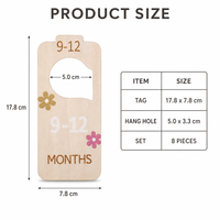 Lot de 8 magnifiques cintres en bois double face pour vêtements de bébé, organisateur de taille pour décoration de chambre d'enfant style bohème