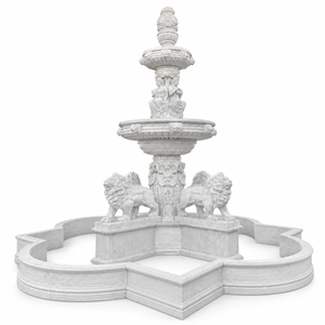 Fuente de Jardín para Exteriores con Esculturas de Figuras Clásicas y Fuente de Agua para Plaza, en Mármol Blanco - Product Image 2