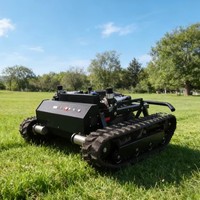 Tondeuse robotisée à chenilles, petite, télécommandée, à essence, démarrage électrique, pour coupe-herbe