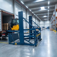 Plateforme de déchargement de conteneurs en acier hydraulique mobile électrique certifiée CE JINMEITE, chaîne de sécurité, rampe antidérapante, pieds de nivellement EU